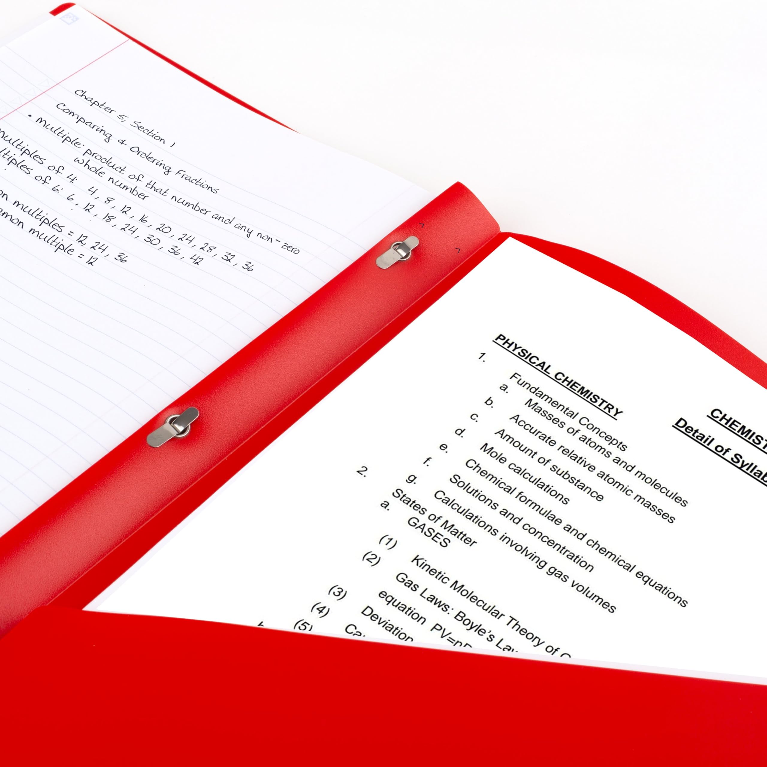 Five Star 2-Pocket Folder, 4 Pack, Plastic Folder with Prong Fasteners, Holds 8-1/2" x 11" Paper, Black, Fire Red, Forest Green, Pacific Blue (38140) - Image 5