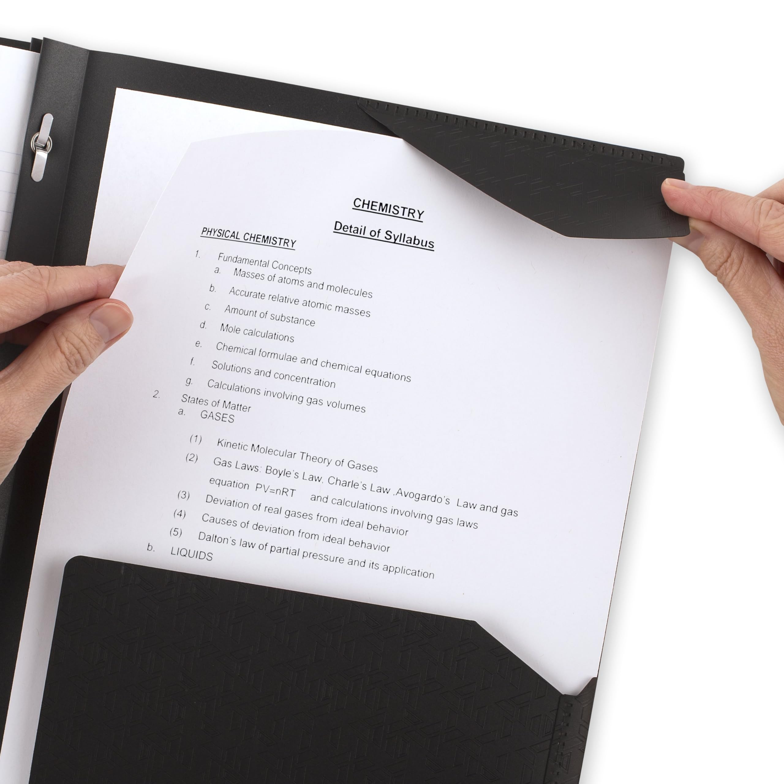 Five Star 2-Pocket Folder, Plastic Folder with Stay-Put Tabs and Prong Fasteners, Holds 8-1/2" x 11" Paper, Black (72113) - Image 4