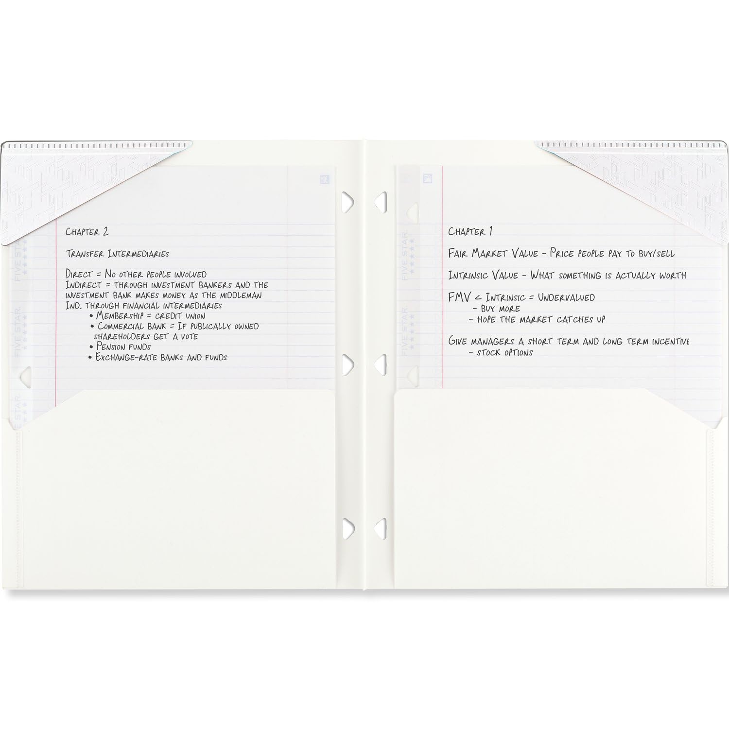 Five Star 2-Pocket Folder, Plastic Folder with Stay-Put Tabs, Fits 3-Ring Binder, Holds 8-1/2" x 11" Paper, White (333420I-ECM) - Image 3