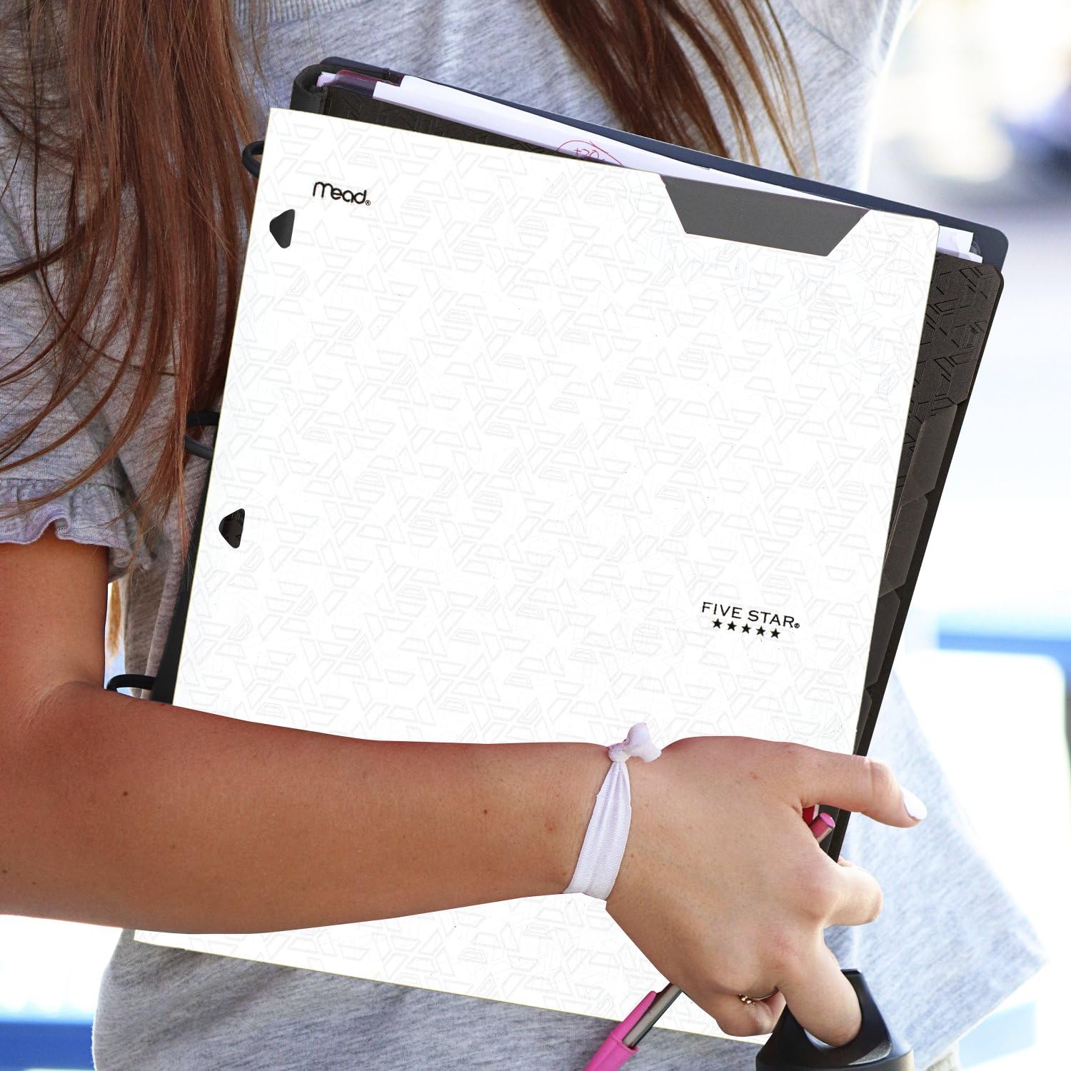 Five Star 2-Pocket Folder, Plastic Folder with Stay-Put Tabs, Fits 3-Ring Binder, Holds 8-1/2" x 11" Paper, White (333420I-ECM) - Image 6