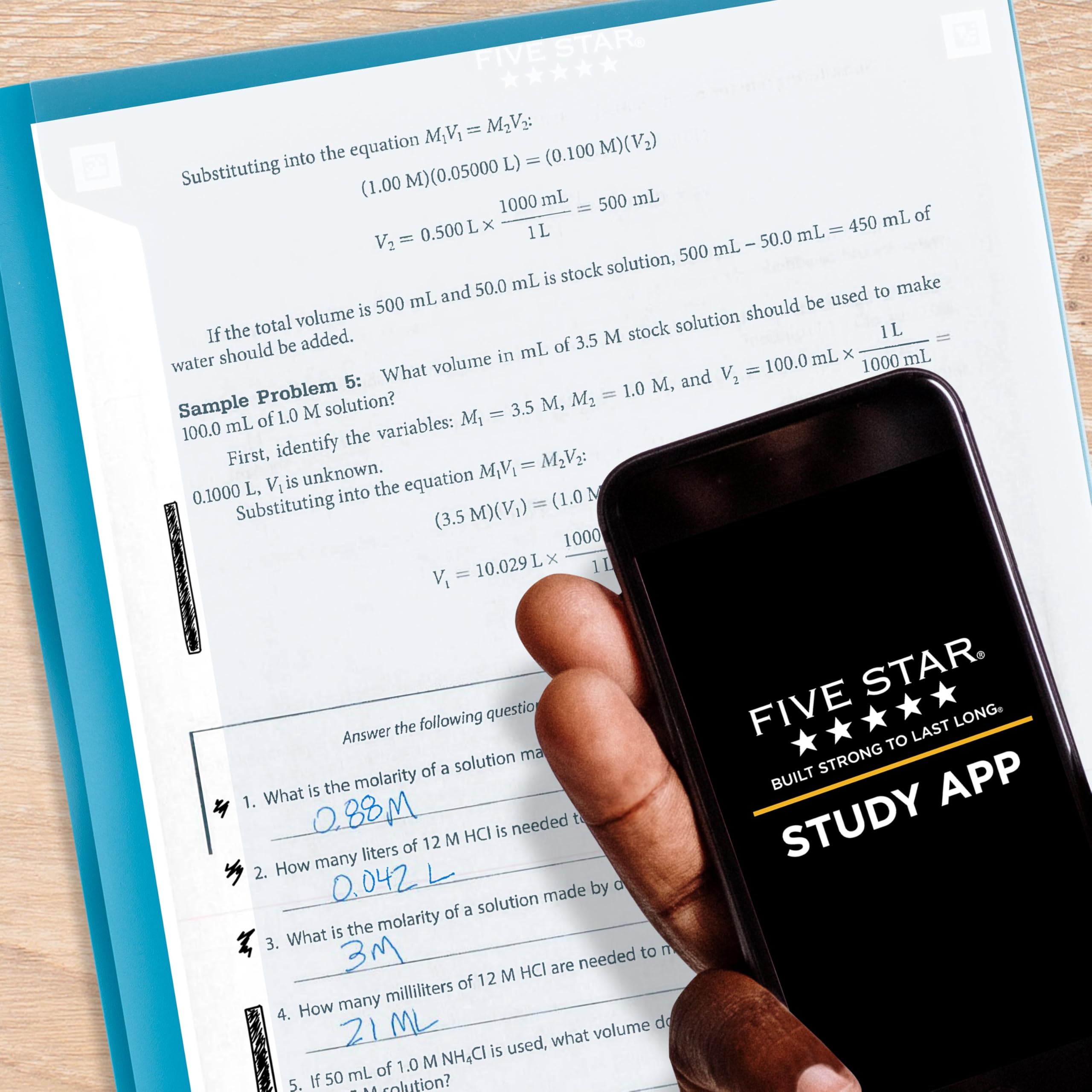 Five Star 2-Pocket Folder + Study App, 4 Pack, Plastic Folder with Prong Fasteners and Customizable Clear Cover, Holds 8-1/2" x 11" Paper, White, Purple, Yellow, Blue (340220B-ECM) - Image 3