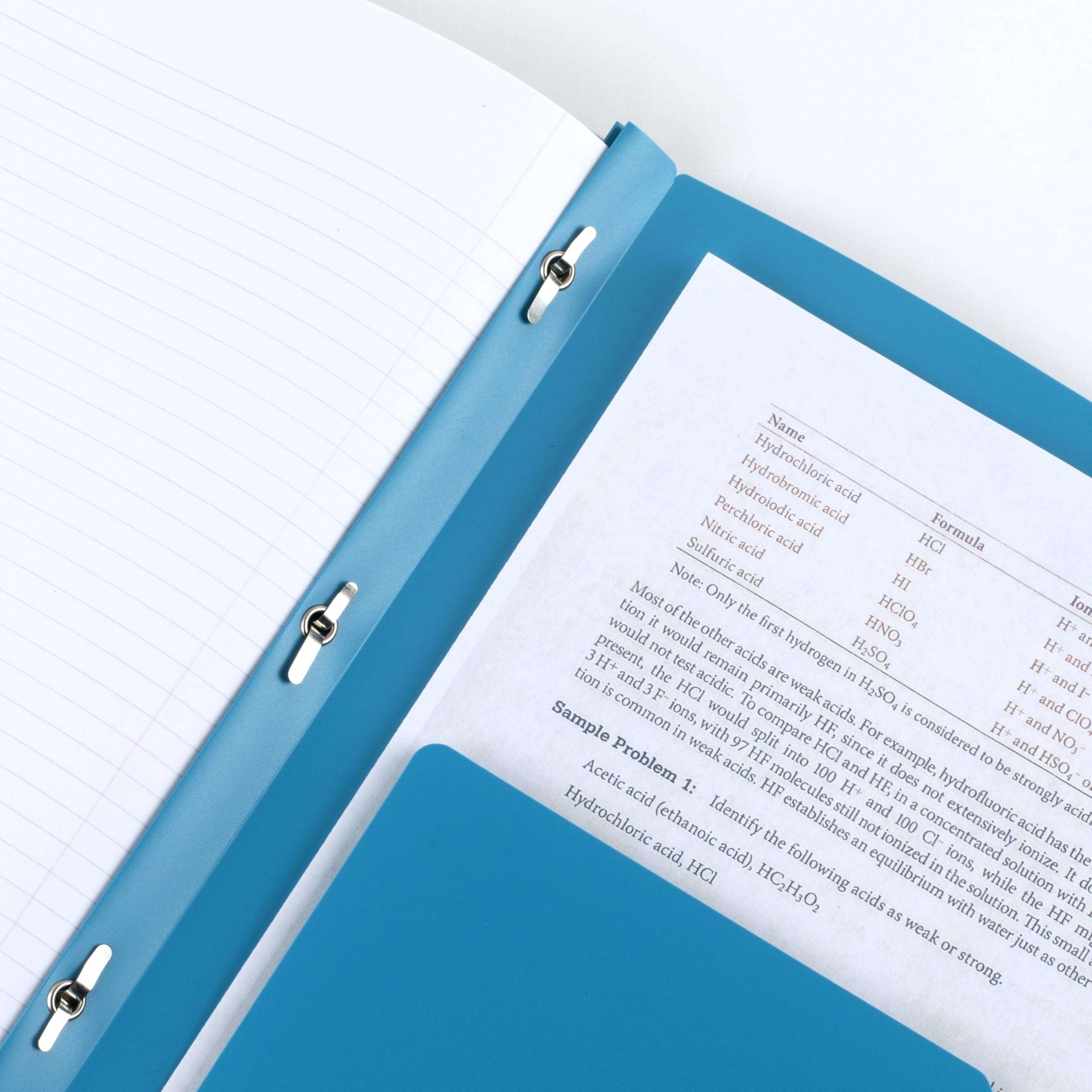 Five Star 2-Pocket Folder + Study App, 4 Pack, Plastic Folder with Prong Fasteners and Customizable Clear Cover, Holds 8-1/2" x 11" Paper, White, Purple, Yellow, Blue (340220B-ECM) - Image 5