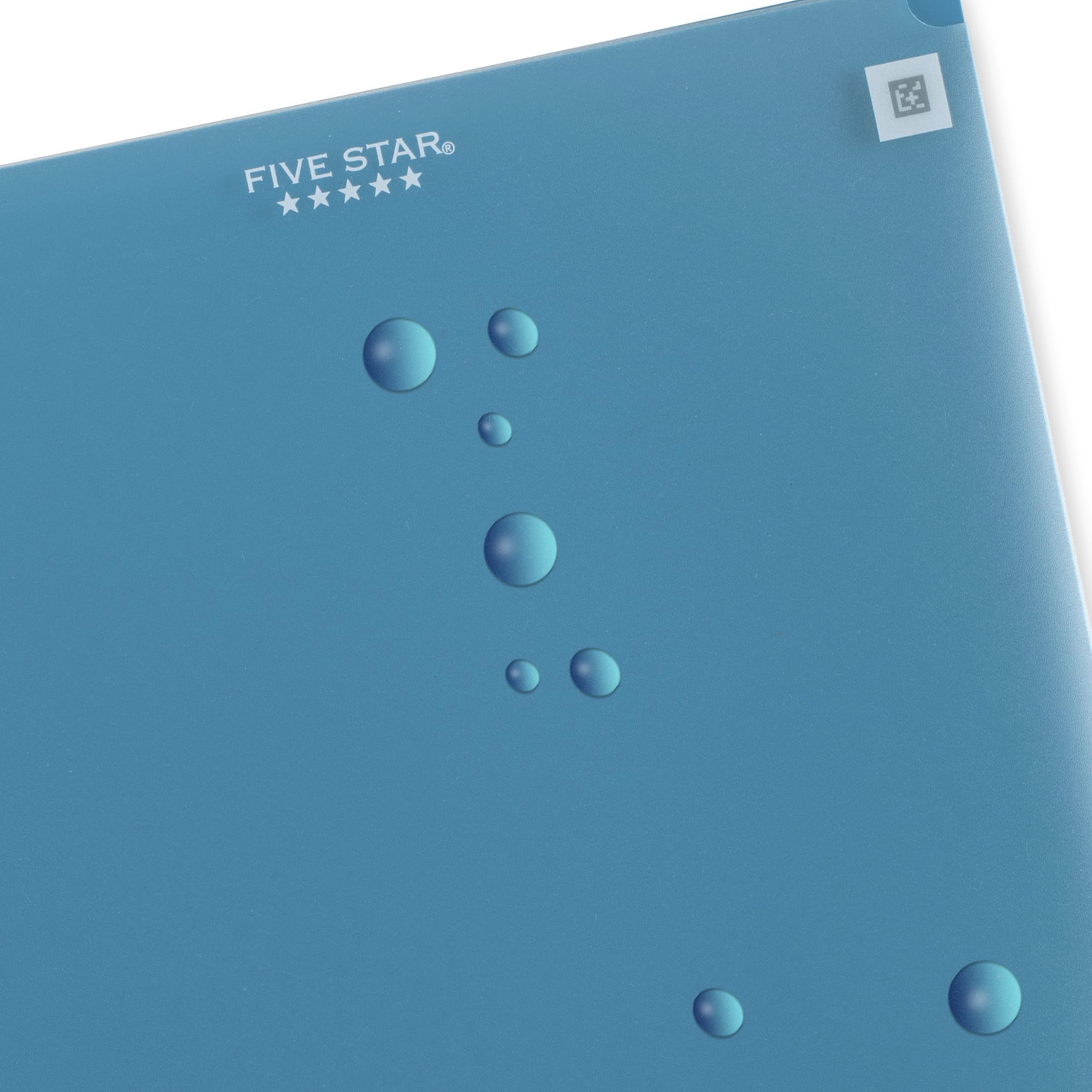 Five Star 2-Pocket Folder + Study App, 4 Pack, Plastic Folder with Prong Fasteners and Customizable Clear Cover, Holds 8-1/2" x 11" Paper, White, Purple, Yellow, Blue (340220B-ECM) - Image 6