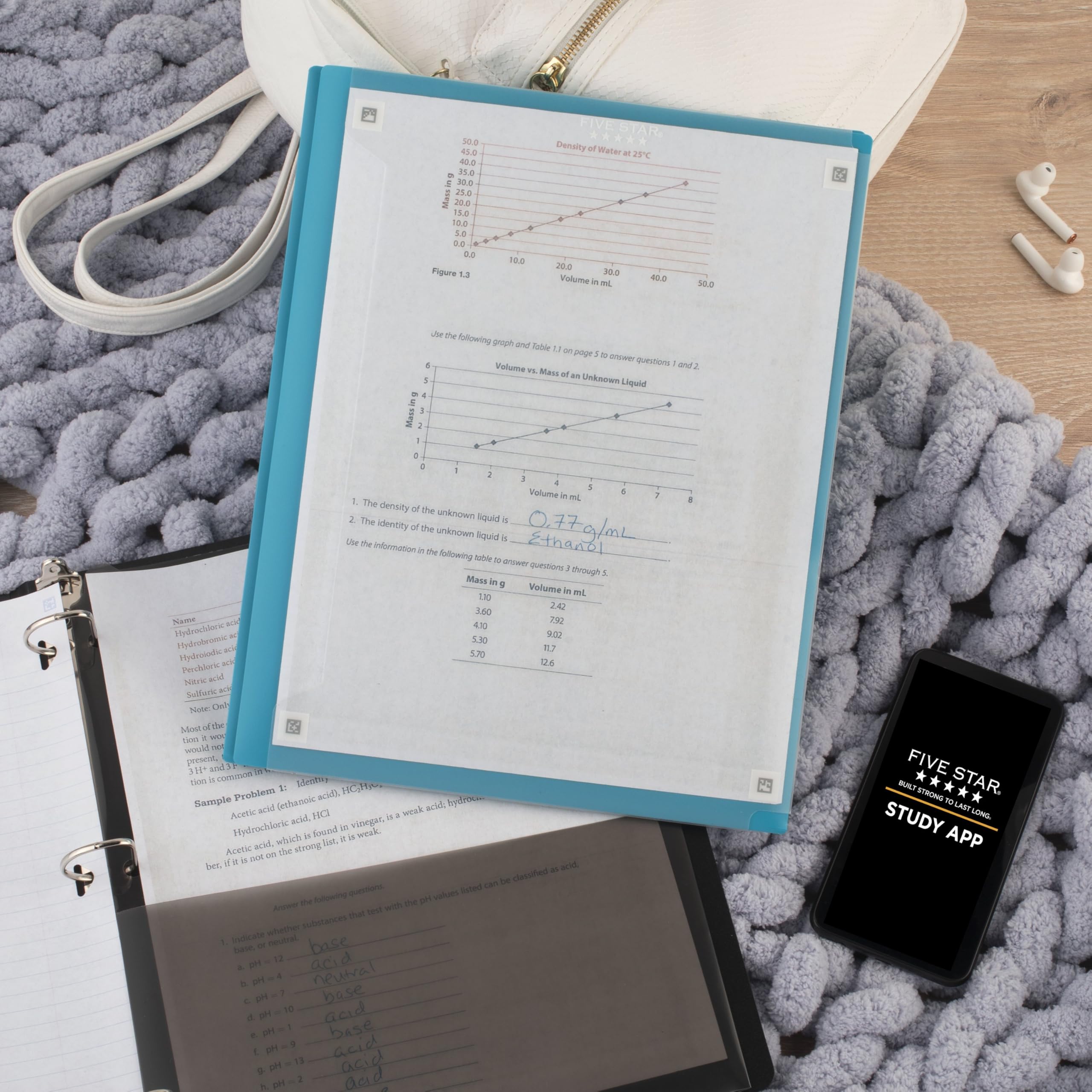 Five Star 2-Pocket Folder + Study App, 4 Pack, Plastic Folder with Prong Fasteners and Customizable Clear Cover, Holds 8-1/2" x 11" Paper, White, Purple, Yellow, Blue (340220B-ECM) - Image 8