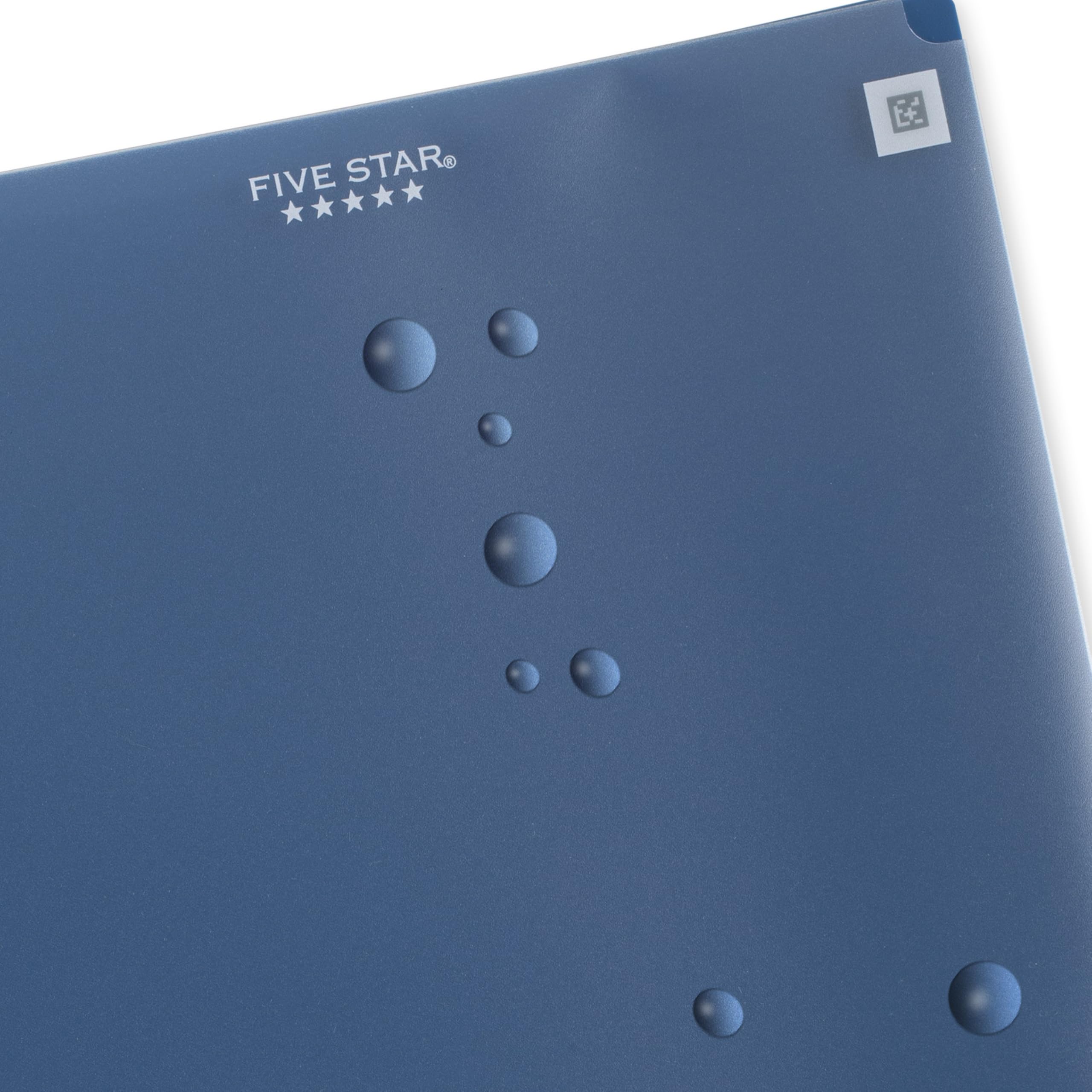 Five Star 2-Pocket Folder + Study App, 4 Pack, Plastic Folder with Prong Fasteners and Customizable Clear Cover, Holds 8-1/2" x 11" Paper, Black, Pacific Blue, Fire Red, Forest Green (340220A-ECM) - Image 6
