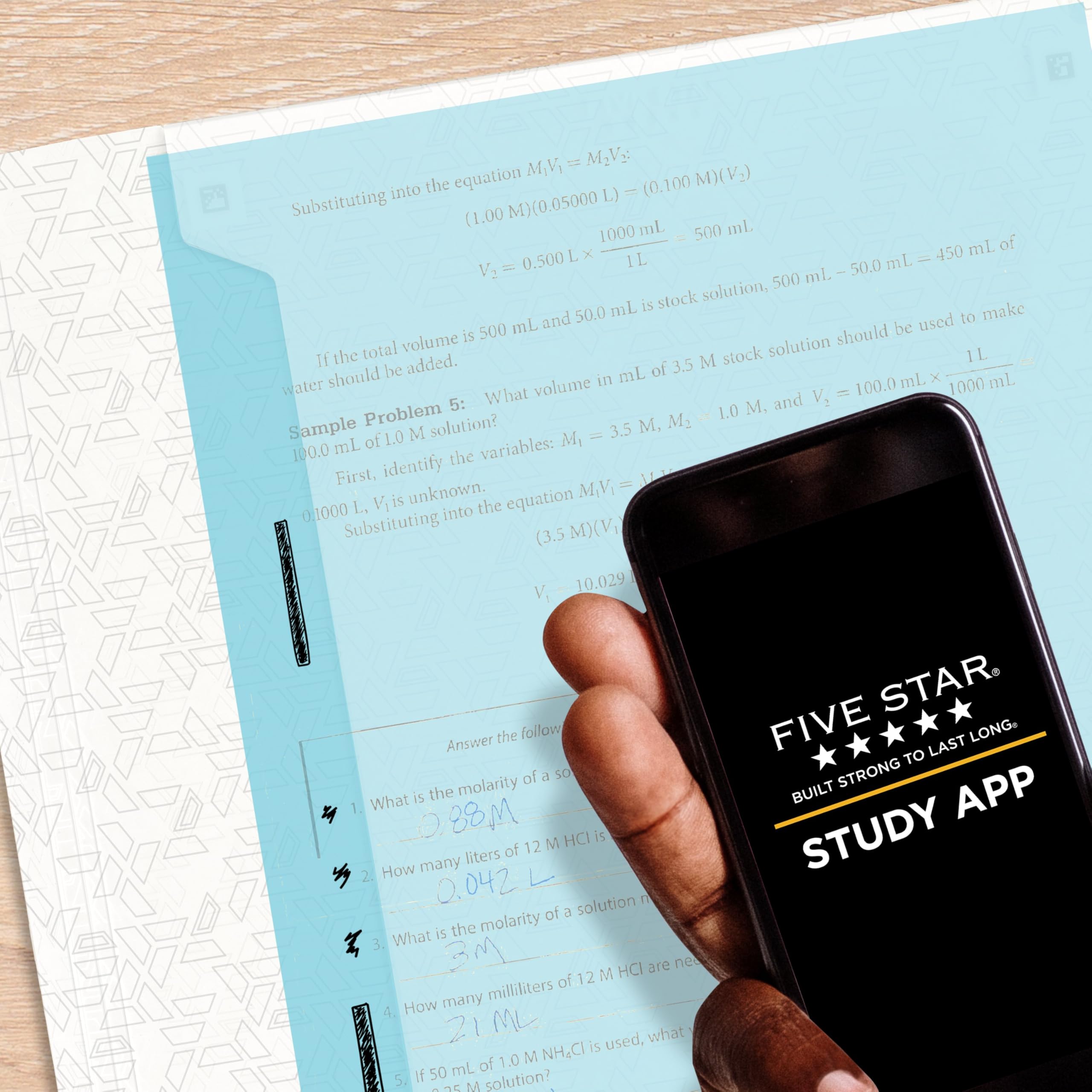 Five Star 3-Ring Binder + Study App, 1 Inch Binder with D Rings and Customizable Clear View Cover, 225 Sheet Capacity, White (261440A-ECM) - Image 3