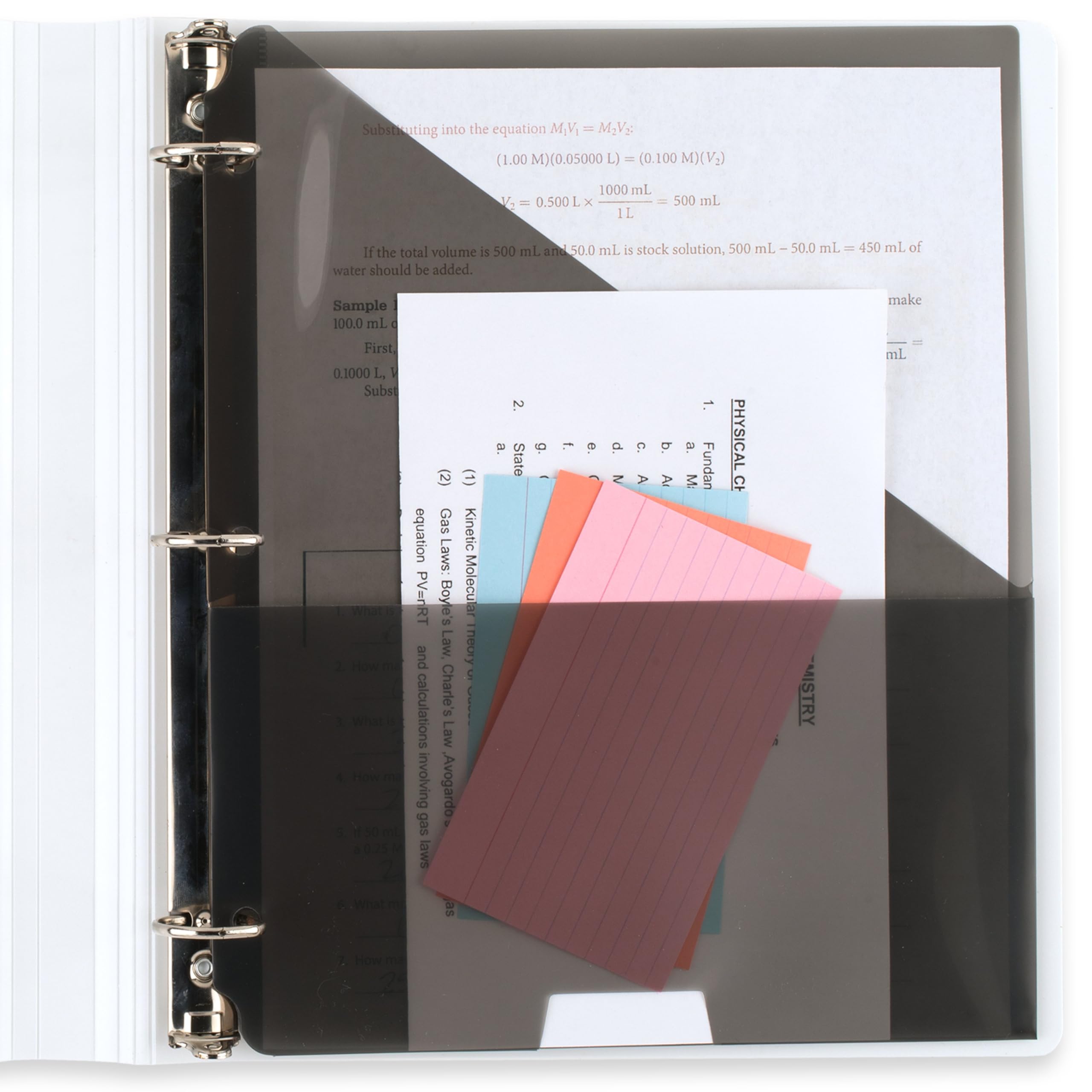 Five Star 3-Ring Binder + Study App, 1 Inch Binder with D Rings and Customizable Clear View Cover, 225 Sheet Capacity, White (261440A-ECM) - Image 5