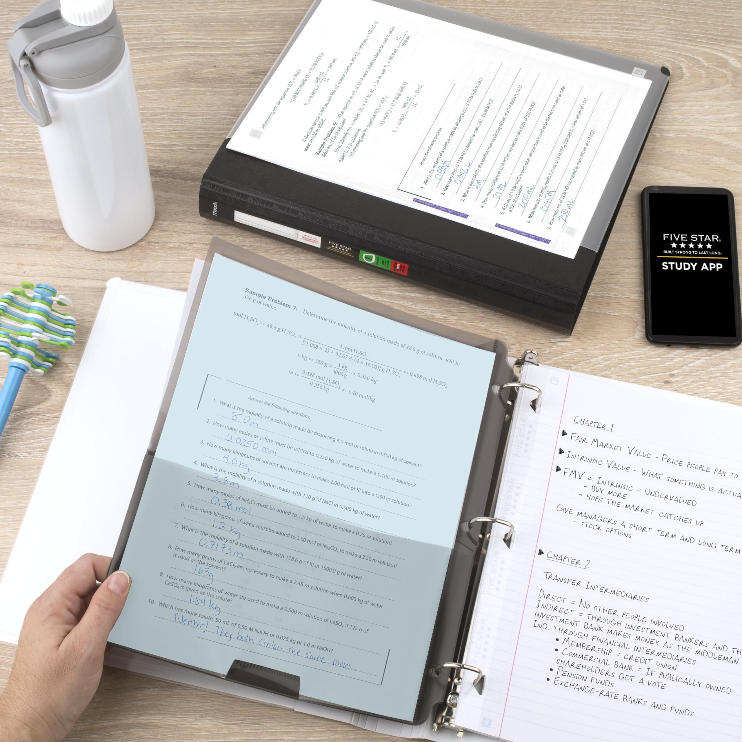 Five Star 3-Ring Binder + Study App, 1 Inch Binder with D Rings and Customizable Clear View Cover, 225 Sheet Capacity, White (261440A-ECM) - Image 8