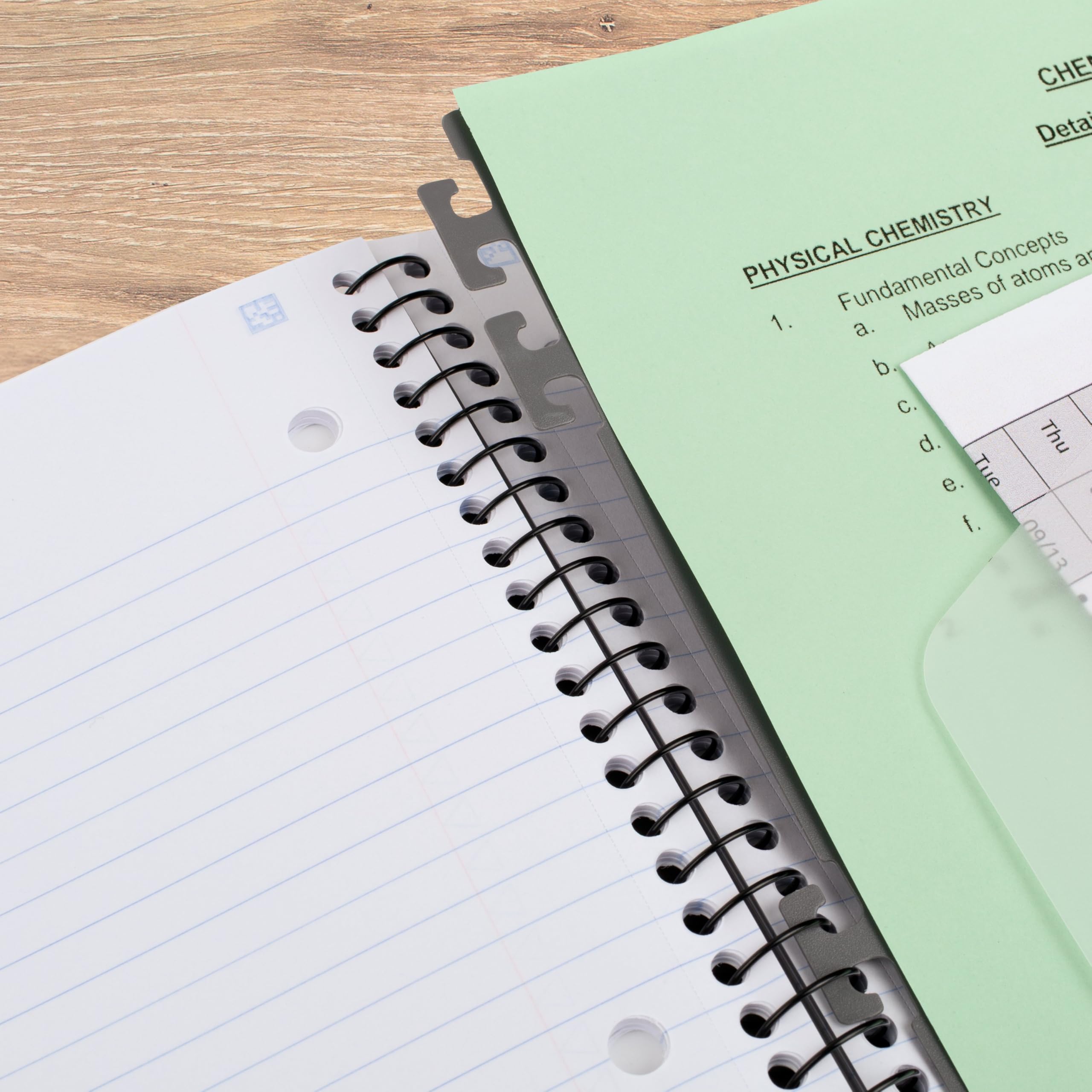 Five Star Advance Spiral Notebook + Study App, 1 Subject, College Ruled Paper, 8-1/2" x 11", 100 Sheets, Spiral Guard, Movable Tabbed Dividers, Black (820012A-ECM) - Image 5