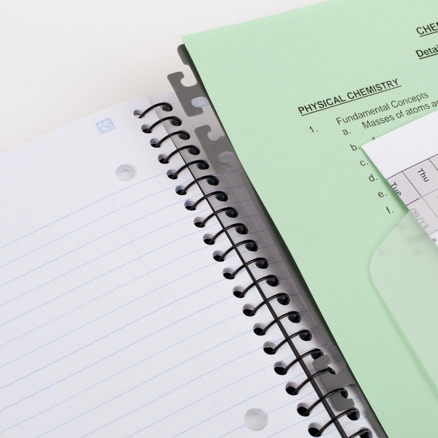 Five Star Advance Spiral Notebooks + Study App, 2 Pack, 1 Subject, College Ruled Paper, 11" x 8-1/2", 100 Sheets, With Spiral Guard and Movable Dividers, Black, Pacific Blue (820112) - Image 3