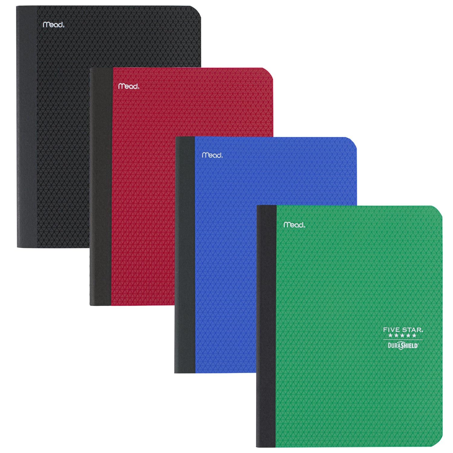 Five Star Composition Books + Study App, 4 Pack, College Ruled Paper, 9-3/4" x 7-1/2", 80 Sheets, Anti-Microbial, Black, Red, Green and Blue (850070A-ECM) - Image 7