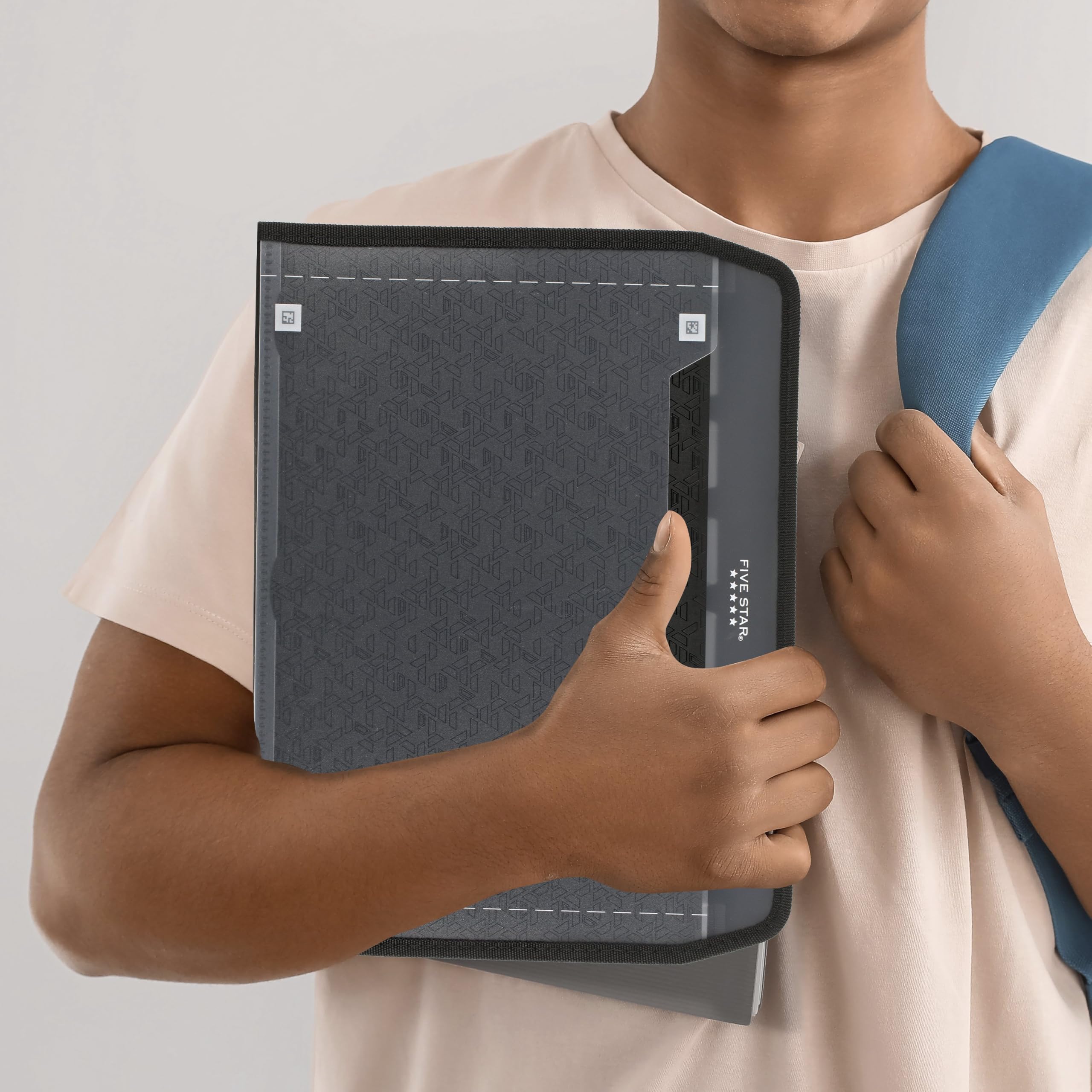 Five Star Expanding File Organizer + Study App, 7-Pocket Accordian File Organizer, Zipper Closure, Holds 8-1/2" x 11" Paper, Black (72709) - Image 7