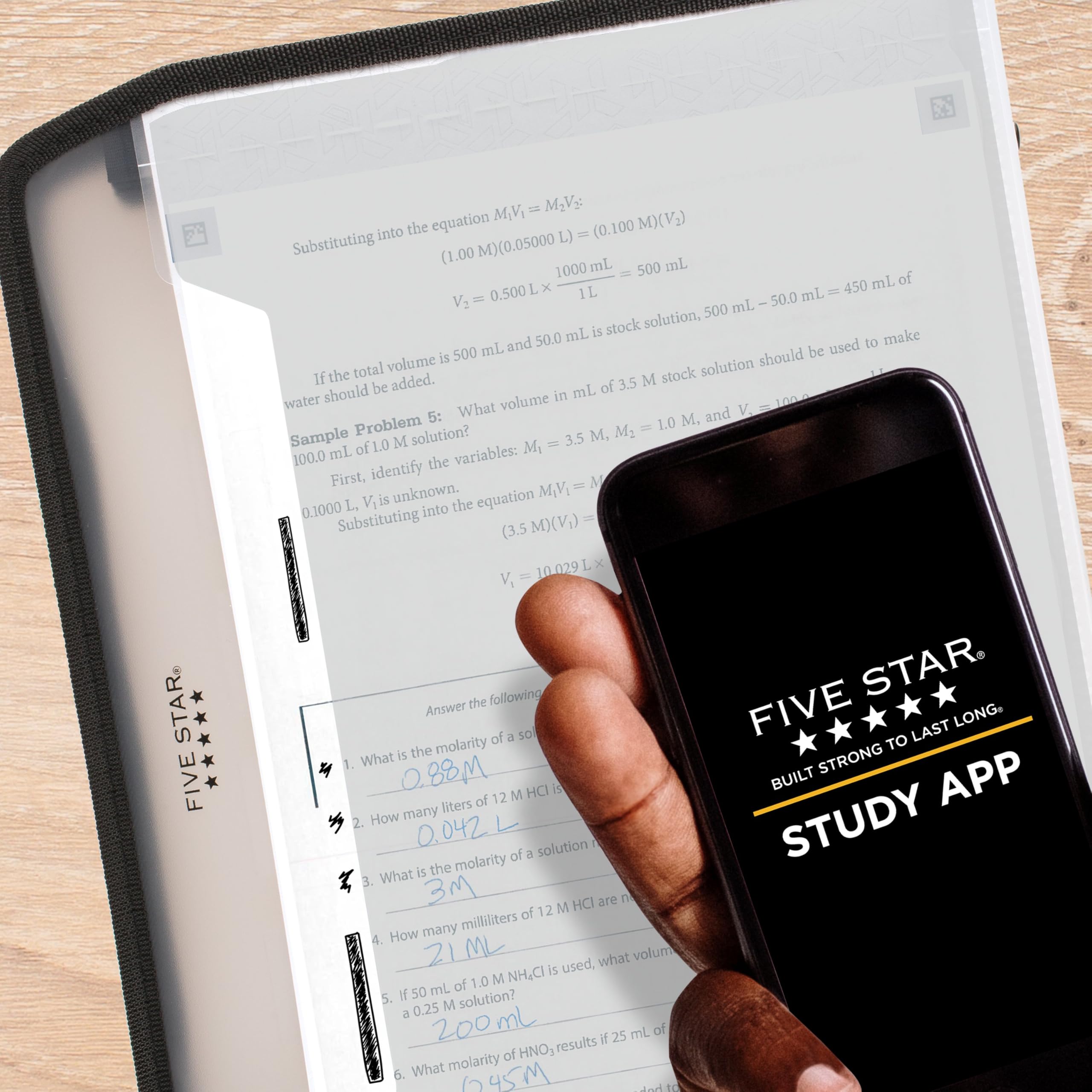 Five Star Expanding File Organizer + Study App, 7-Pocket Accordian File Organizer, Zipper Closure, Holds 8-1/2" x 11" Paper, White (350099E-ECM) - Image 3