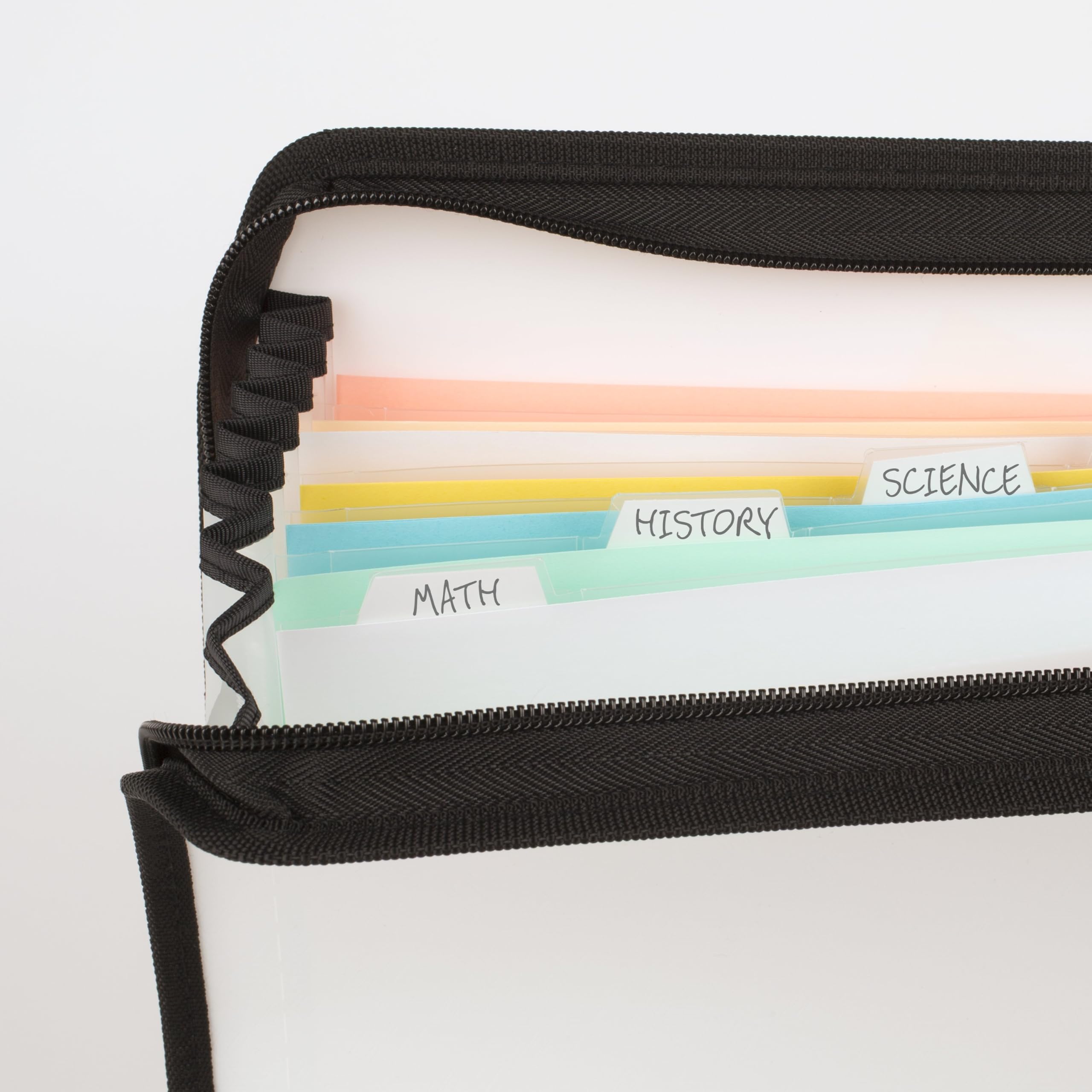 Five Star Expanding File Organizer + Study App, 7-Pocket Accordian File Organizer, Zipper Closure, Holds 8-1/2" x 11" Paper, White (350099E-ECM) - Image 4