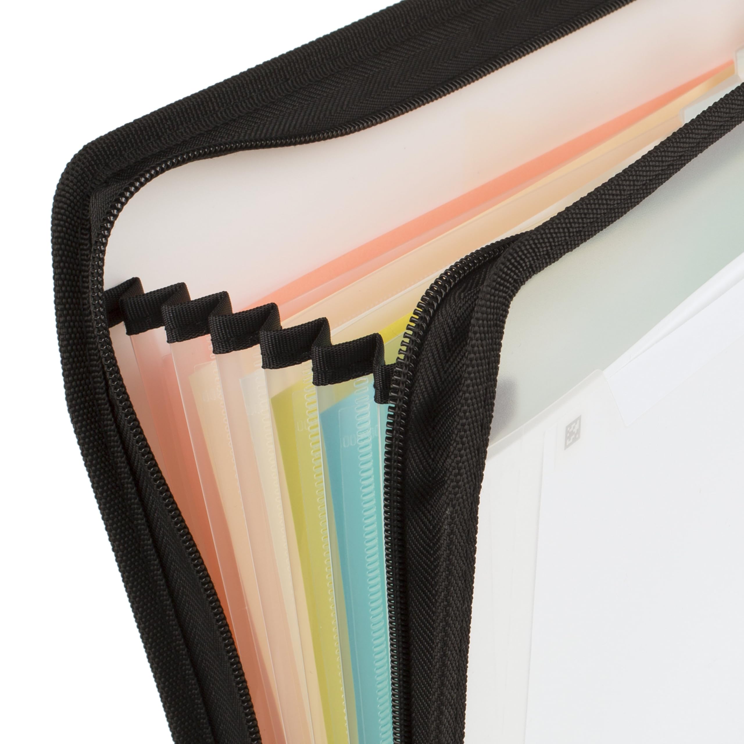 Five Star Expanding File Organizer + Study App, 7-Pocket Accordian File Organizer, Zipper Closure, Holds 8-1/2" x 11" Paper, White (350099E-ECM) - Image 5