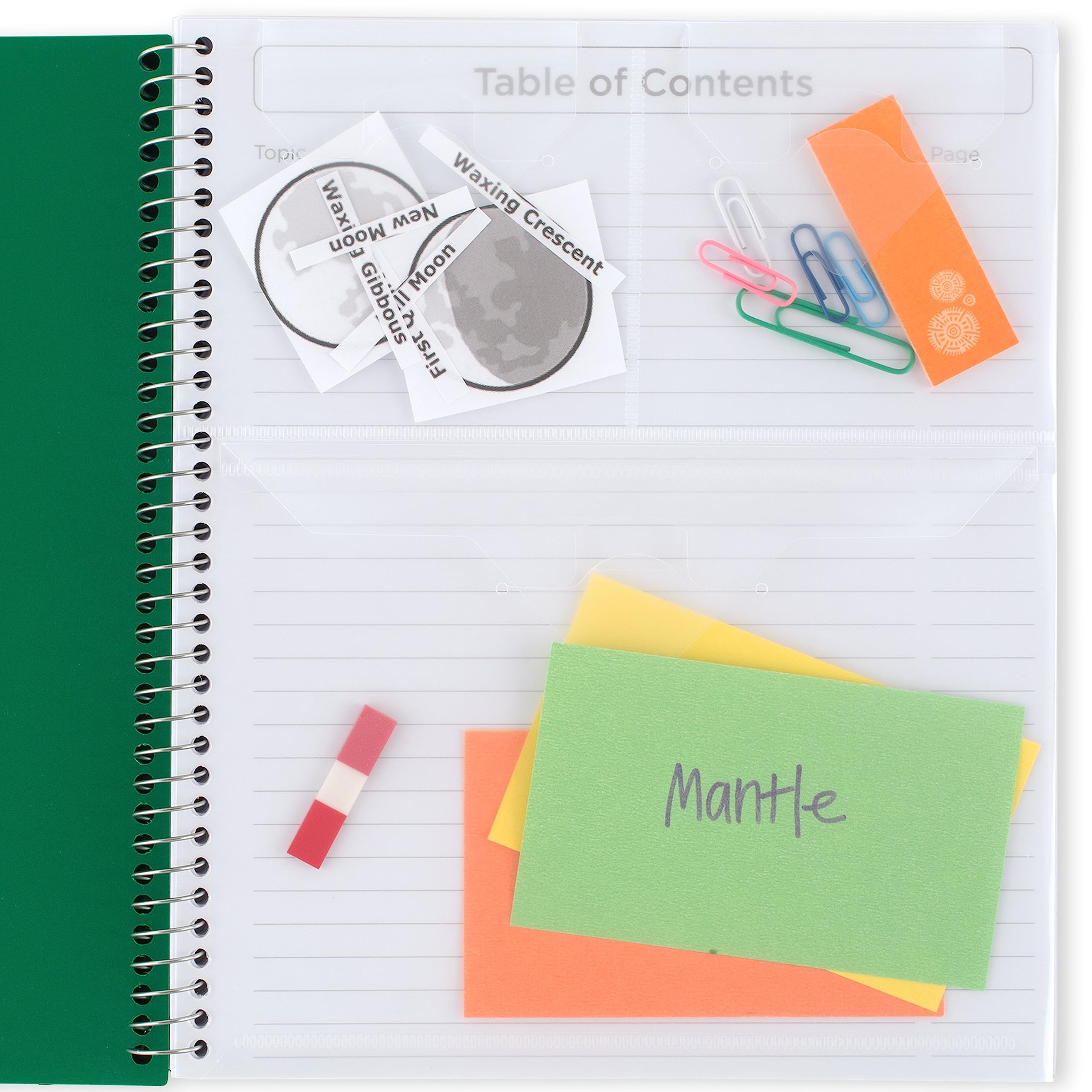 Five Star Interactive Notetaking Spiral Notebooks, 3 Pack, 1-Subject, Wide Ruled Paper, 11" x 8-1/2", 100 Sheets, Forest Green, Fire Red, Pacific Blue (929986-ECM) - Image 4