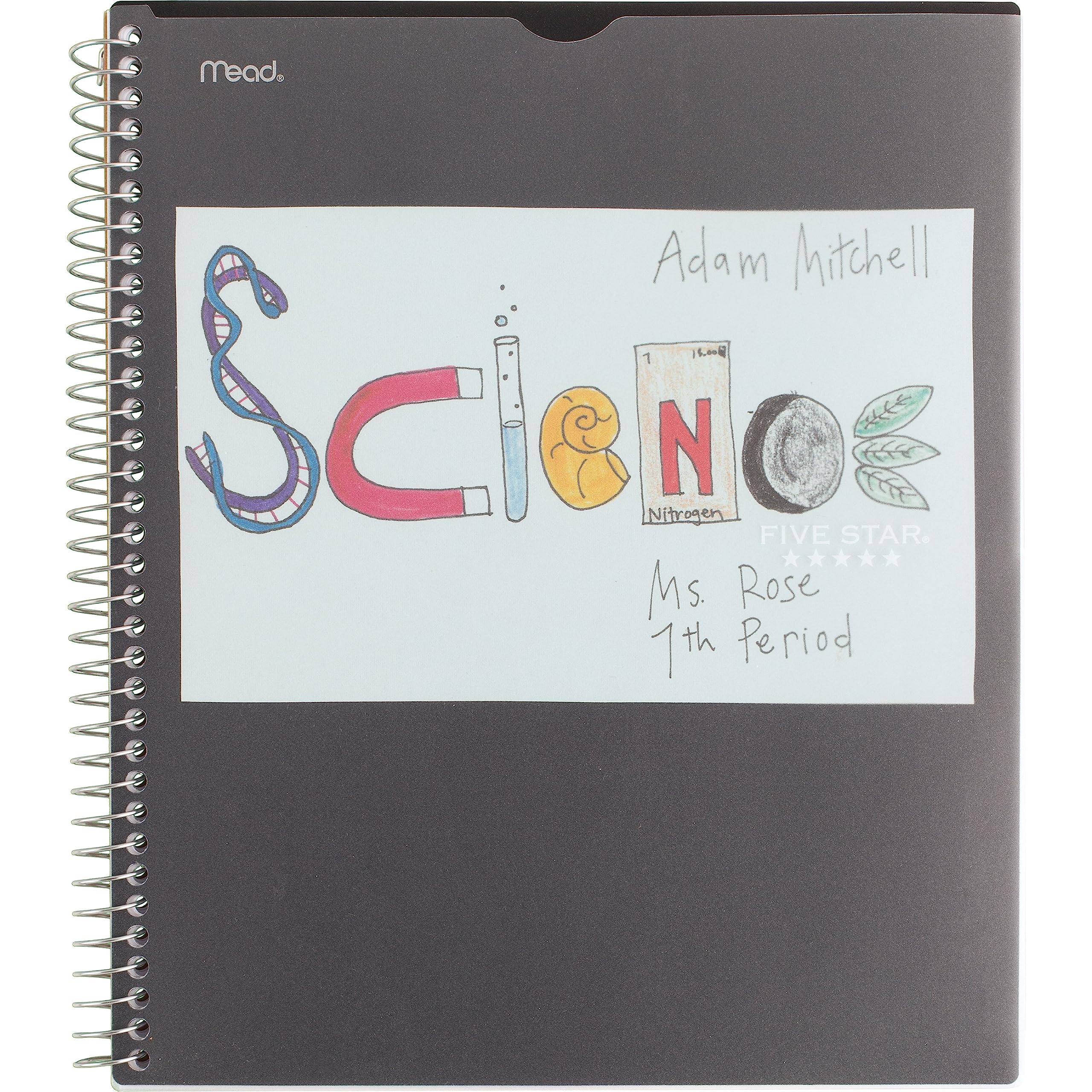 Five Star Interactive Notetaking Spiral Notebooks, 3 Pack, 1-Subject, College Ruled Paper, 11" x 8-1/2", 100 Sheets, Customizable Cover, Black, Amethyst Purple, Harvest Yellow (820196-ECM) - Image 5