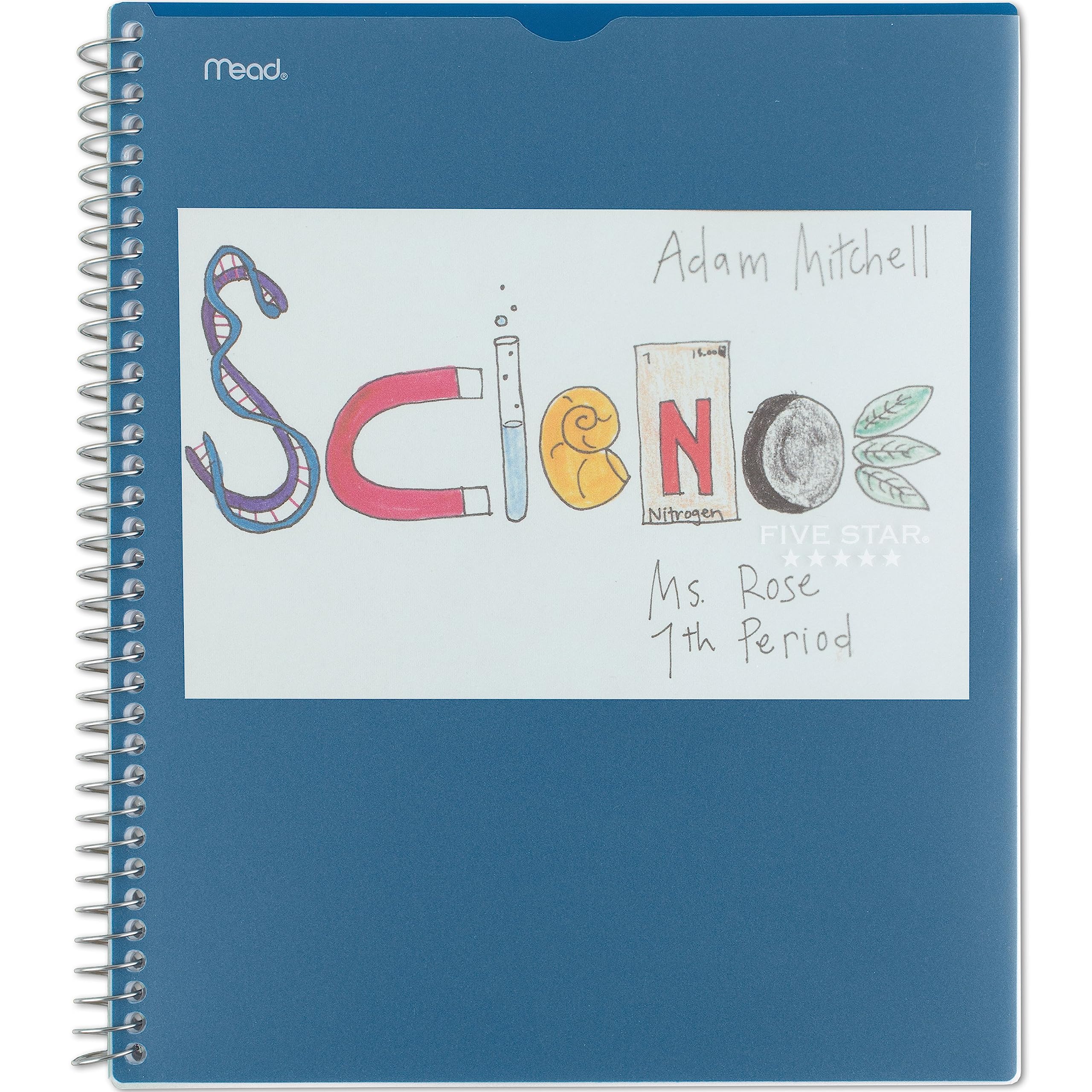 Five Star Interactive Notetaking Spiral Notebooks, 3 Pack, 1-Subject, College Ruled Paper, 11" x 8-1/2", 100 Sheets, Customizable Cover, Forest Green, Fire Red, Pacific Blue (820197-ECM) - Image 5