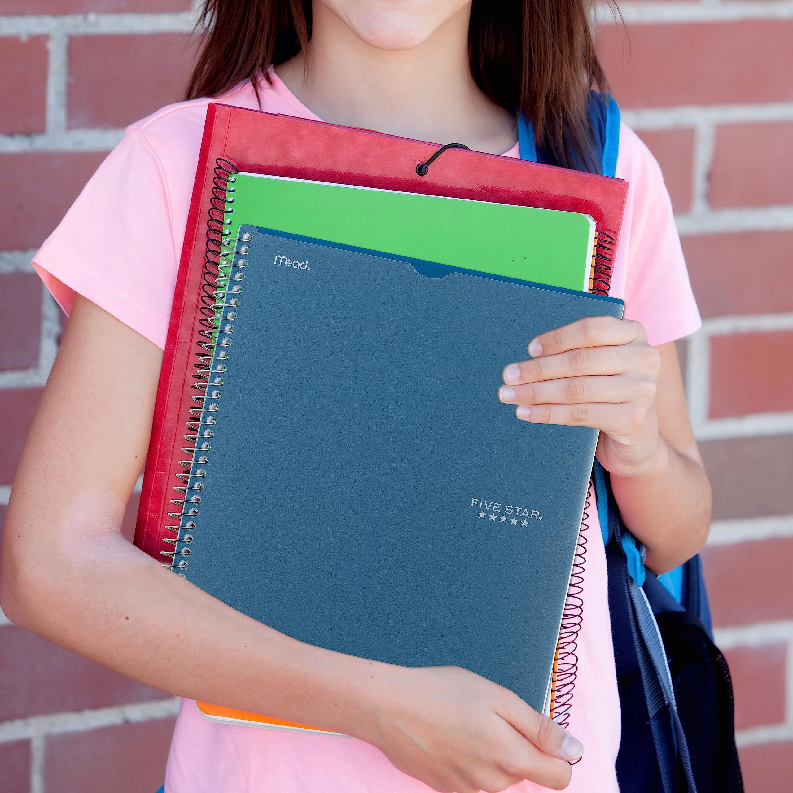 Five Star Interactive Notetaking Spiral Notebooks, 3 Pack, 1-Subject, College Ruled Paper, 11" x 8-1/2", 100 Sheets, Customizable Cover, Forest Green, Fire Red, Pacific Blue (820197-ECM) - Image 7