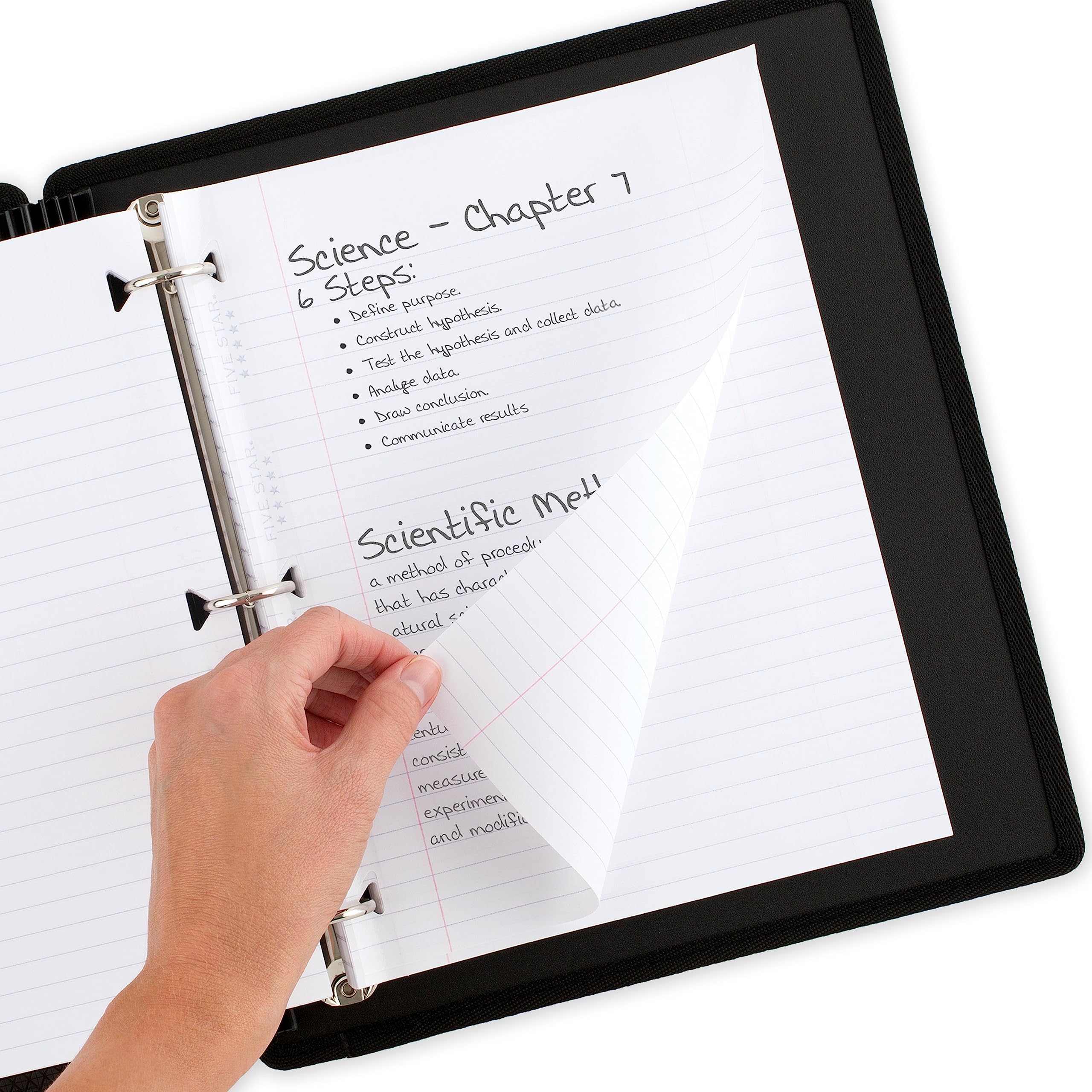 Five Star Loose Leaf Paper, 6 Pack, Notebook Paper, Wide Ruled Filler Paper, Reinforced, Fights Ink Bleed, 8 x 10.5, 80 Sheets per Pack (150025) - Image 3