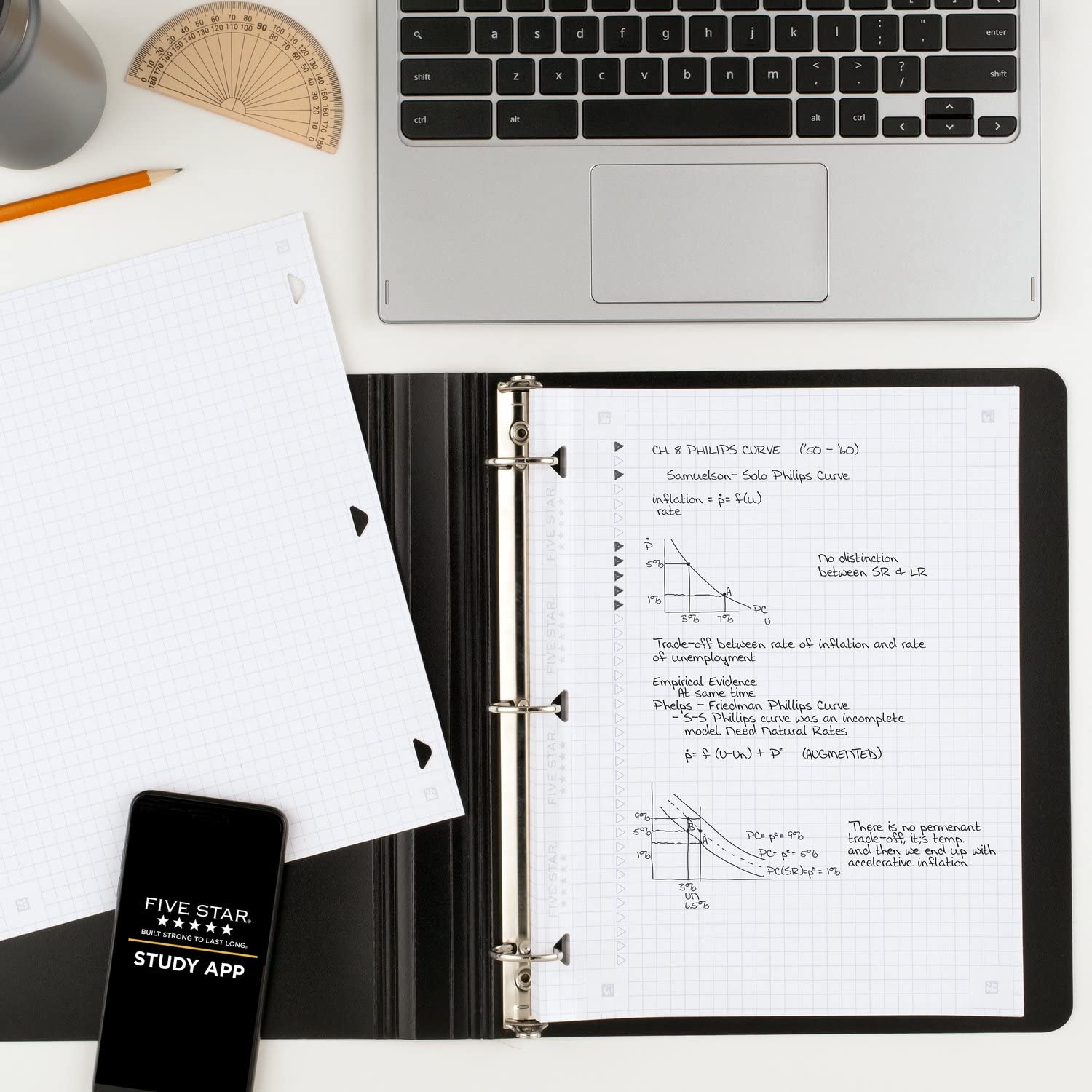 Five Star Loose Leaf Paper + Study App, 6 Pack, Notebook Paper, Graph Ruled Paper, 8-1/2" x 11", 80 Sheets per Pack, Reinforced Filler Paper, Fights Ink Bleed (170028) - Image 6