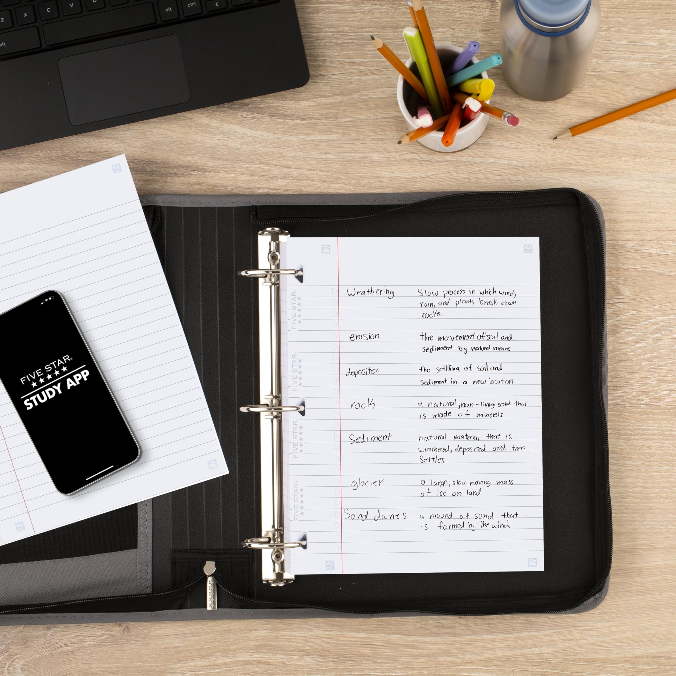 Five Star Loose Leaf Paper + Study App, Wide Ruled Filler Notebook Paper, Reinforced, Fights Ink Bleed, 8" x 10-1/2", 200 Sheets (150039) - Image 3