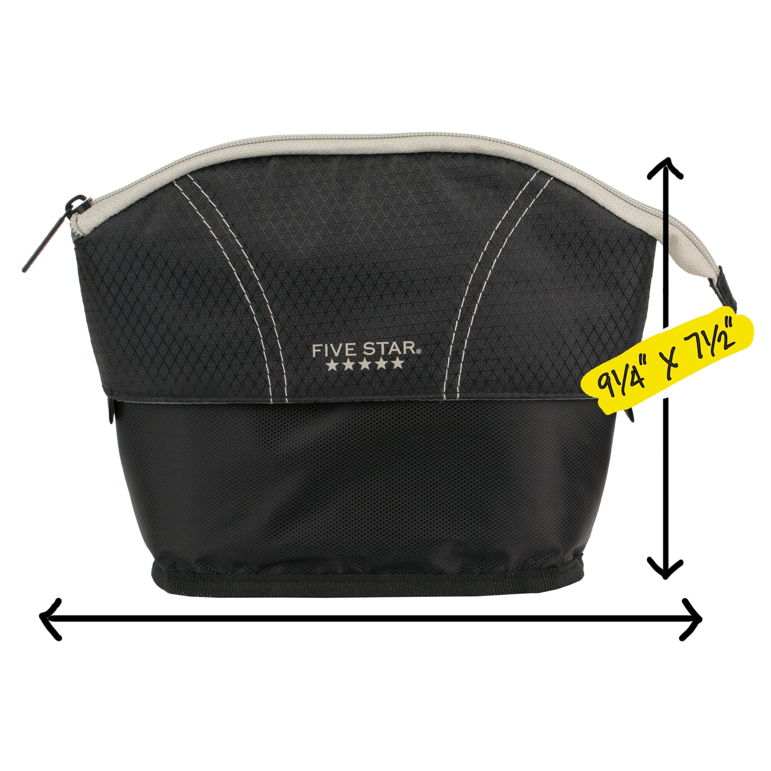 Five Star Pencil Pouch, Pen Case, Quick View Expandable Zipper Pouch, Storage Organizer for School Supplies Earbuds Chargers Cables Makeup, Black/Grey (507610A-ECM) - Image 7