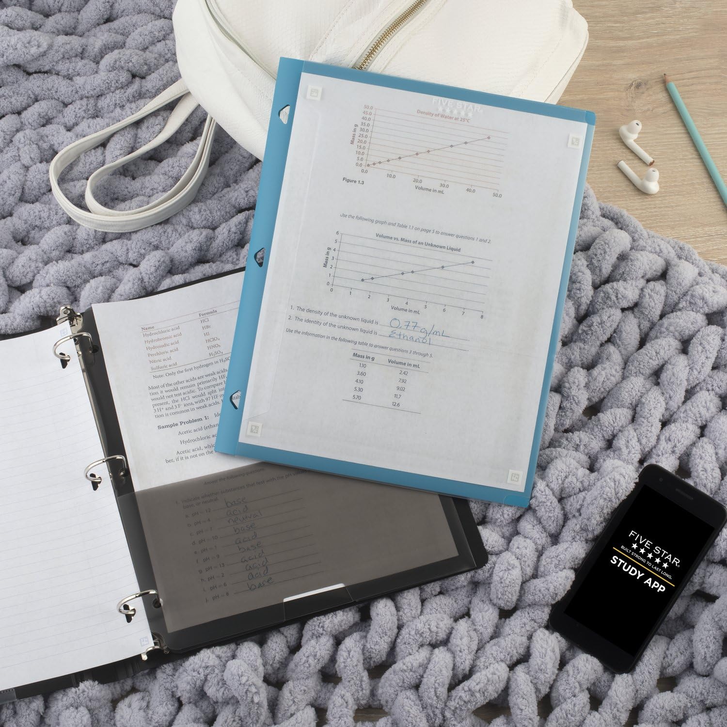 Five Star Pocket Folder + Study App, 4 Pack, 2 Pocket Folder, Customizable Cover, Fits 3 Ring Binder, White, Amethyst Purple, Harvest Yellow, Tidewater Blue (330092B-ECM) - Image 7