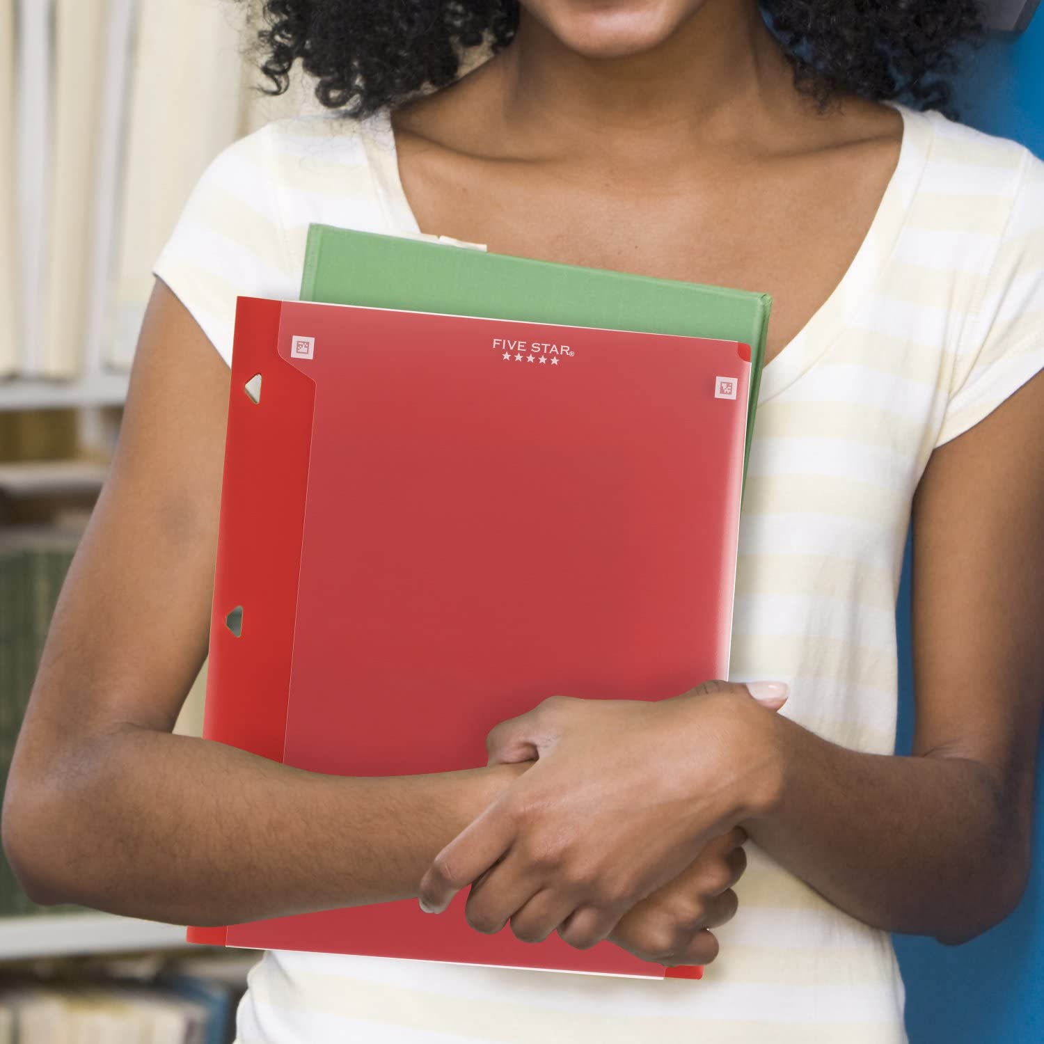 Five Star Pocket Folder + Study App, 4 Pack, 2 Pocket Folder, Customizable Cover, Fits 3 Ring Binder, Black, Pacific Blue, Fire Red, Forest Green (330092A-ECM) - Image 6