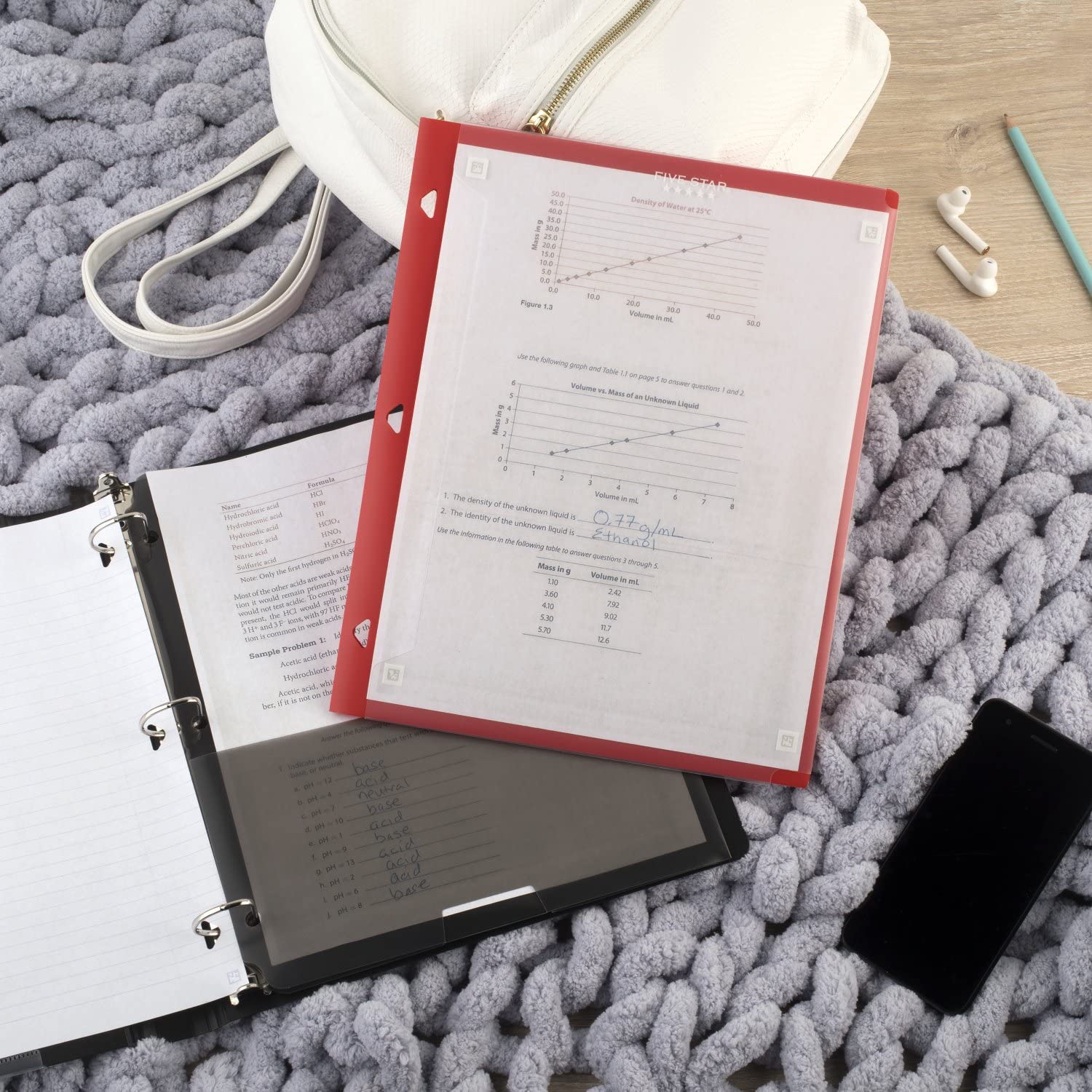 Five Star Pocket Folder + Study App, 4 Pack, 2 Pocket Folder, Customizable Cover, Fits 3 Ring Binder, Black, Pacific Blue, Fire Red, Forest Green (330092A-ECM) - Image 7