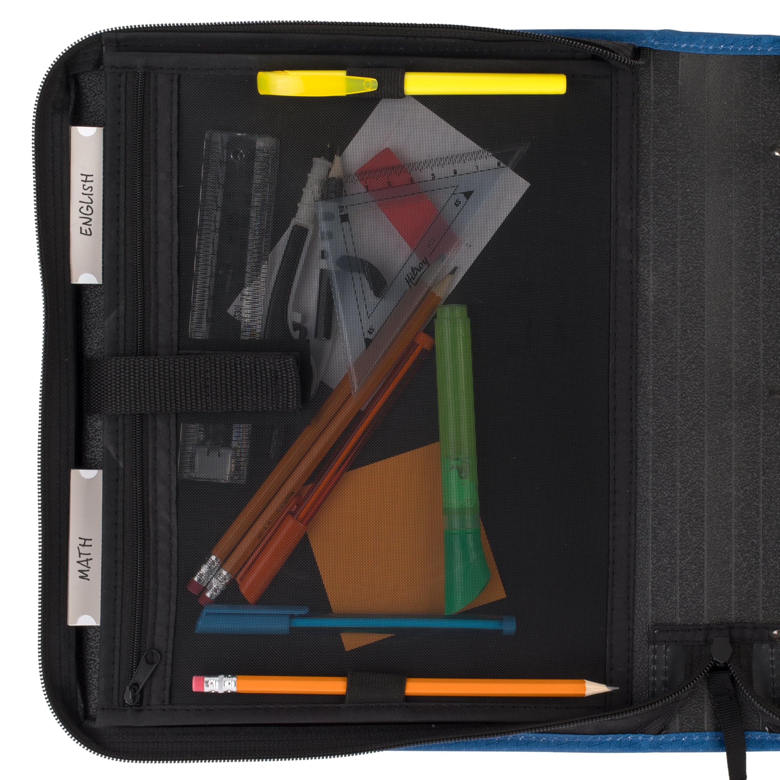 Five Star Zipper Binder, 1-1/2 Inch 3-Ring Binder with Round Rings, 3-Pocket Expanding File, 500 Sheet Capacity, Blue (72202) - Image 3